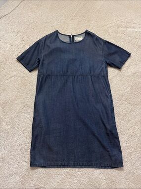 Current/Elliott Dark Navy Short-Sleeve Denim Mini Dress